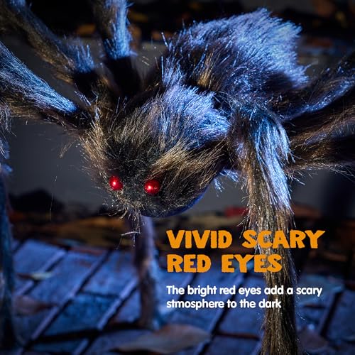 5ft Brown Hairy Spider Halloween Decoration - Scary Outdoor & Indoor Prop