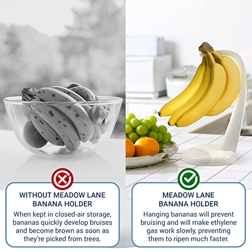 Meadow Lane 11-Inch Banana Holder Stand - White Plastic Fruit Hanger