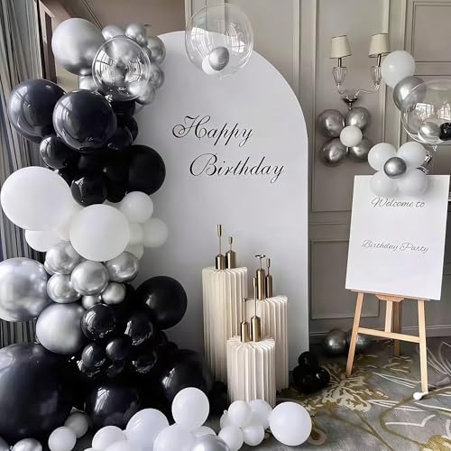 Yishebapa Balloon Arch Kit - 145pcs Black Balloons for Parties