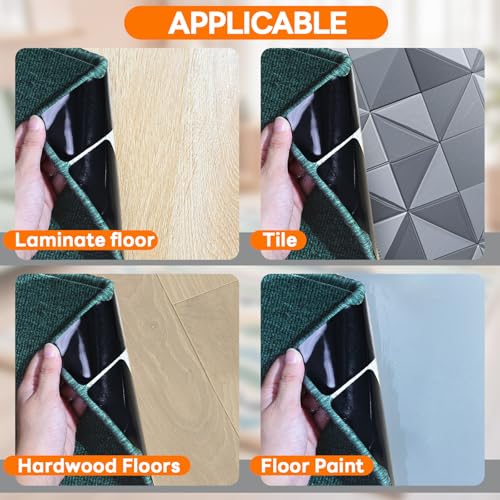 YINTTIAN Reusable Rug Tape Grippers for Hardwood Floors - 8 Pack Non-Slip Pads