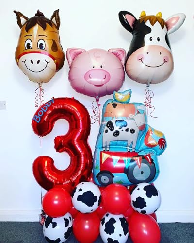 Farm Animal Balloons Set - 5 Foil Balloons for Kids' Parties