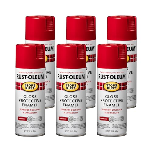 Rust-Oleum Stops Rust Spray Paint, Gloss Red Sunrise - 12 oz (Pack of 6)