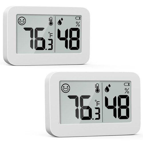 DOOMAY Mini Hygrometer - Digital Indoor Thermometer with Humidity Gauge | 2-Pack for Greenhouse & Baby Room