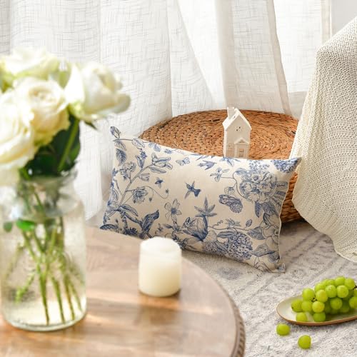 AVOIN colorlife Chinoiserie Bird Throw Pillow Cover 12x20 Inch