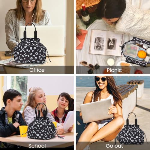 MEXS Insulated Lunch Bag for Women - Large Drawstring Tote