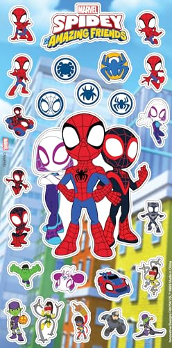 Marvel Spiderman 20 Oz Reusable Water Bottle Bundle with Stickers