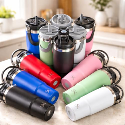 Silique Kitchen 30oz Vacuum Insulated Tumbler with Handle - Green