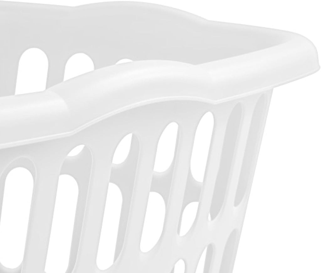 Sterilite Rectangular Laundry Basket - 12-Pack Plastic Clothes Hamper, 1.5 Bushel, White | Ideal for Bedroom & Bathroom Storage