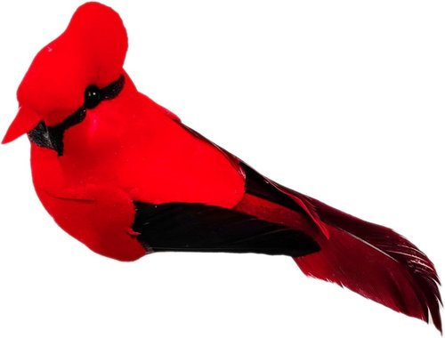 Cartanfill Cardinal Clip-On Christmas Tree Ornaments - Set of 12 Red Feather Birds