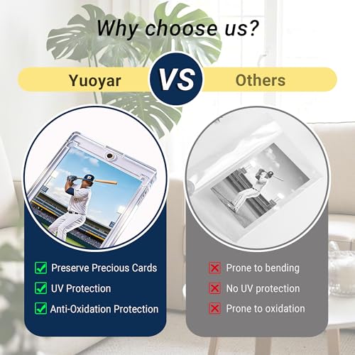 Yuoyar 12-Pack Magnetic Card Case - 35pt UV Protected Hard Plastic Holder