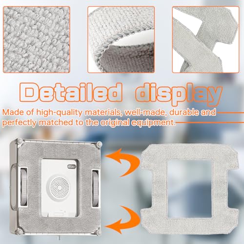 8-Pack Microfiber Replacement Pads for Ecovacs Winbot W1 W1 Pro Robot