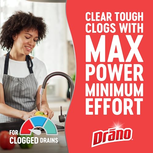 Drano Max Gel Drain Clog Remover, Fast-Acting Pipe Cleaner, 32 Fl Oz