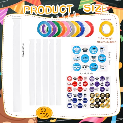 Mikasee 110 Pcs Graduation Candy Lei Making Kit with Ribbons