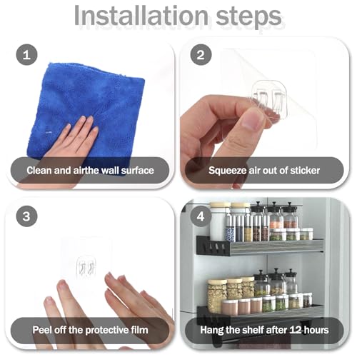 6PCS Waterproof Shower Caddy Adhesive Hooks – No Drill, Strong Hold