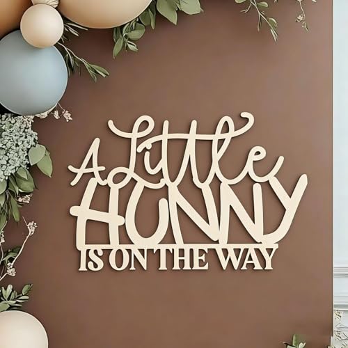 A Little Hunny Is On The Way Wooden Baby Shower Sign