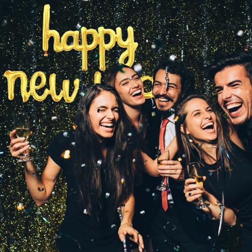 21 Inch Gold Happy New Year Balloons 2026 - Festive Party Decor