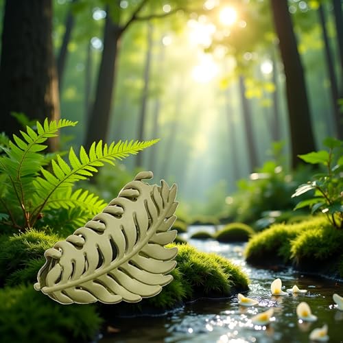 Green Leaf Hair Claw Clip 3.5 Inch Non Slip Jaw Clip for Thick Hair
