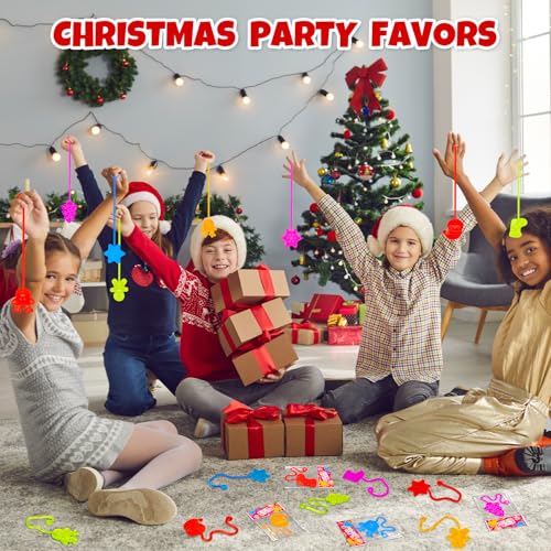 Christmas Sticky Hands Party Favors - 60 Assorted Holiday Toys for Kids