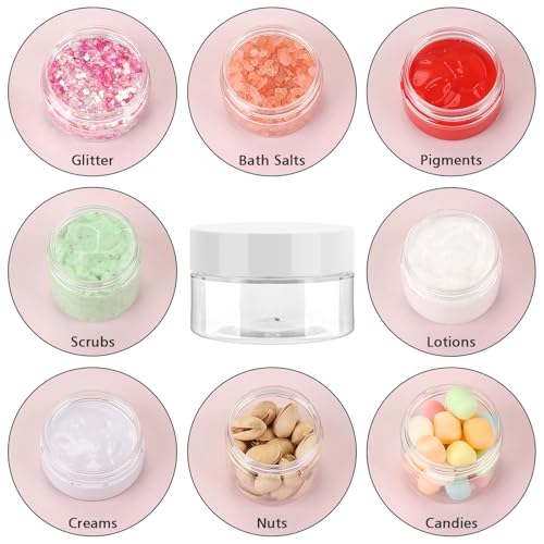 Accmor 1 oz Clear Plastic Cosmetic Jars Travel Containers with Lids 4 Pack