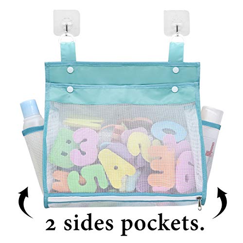 Muchfun Extra Large Bath Toy Organizer with Zipper & Hooks