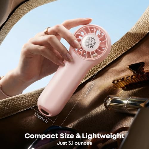 DREAMME Pink Mini Handheld Fan - Portable 4-Speed Personal Cooling Fan for Travel & Makeup