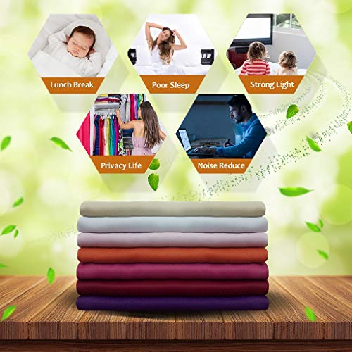 NICETOWN Greyish Blue Blackout Curtains, 42"W x 45"L - 2 Panels