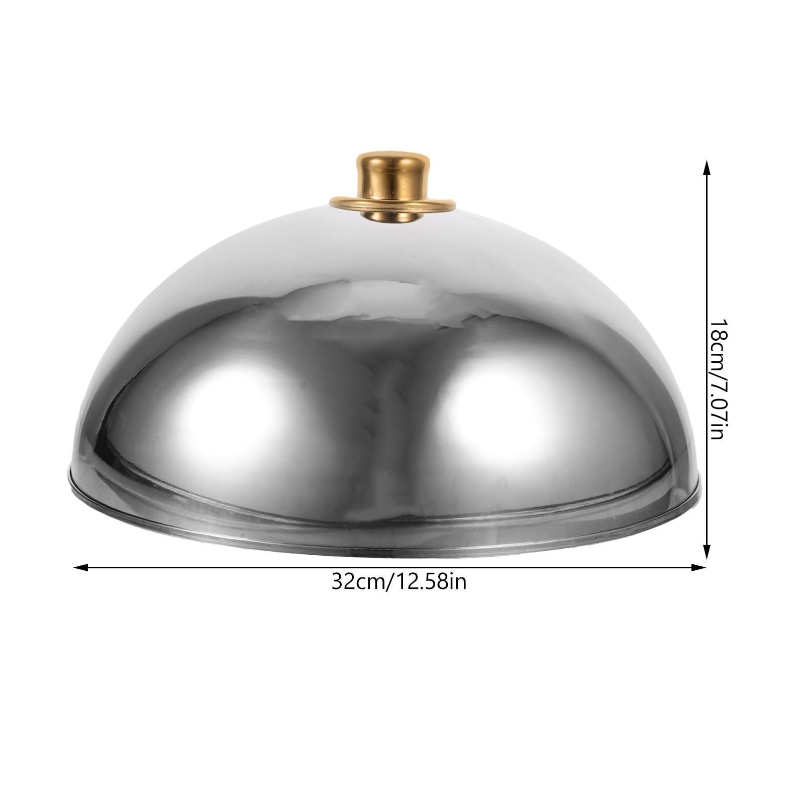 Yardwe Stainless Steel Food Cover Dome 12.59In Round Plate Cover for Home Restaurant Outdoor Use Heat Retention and Food Freshness