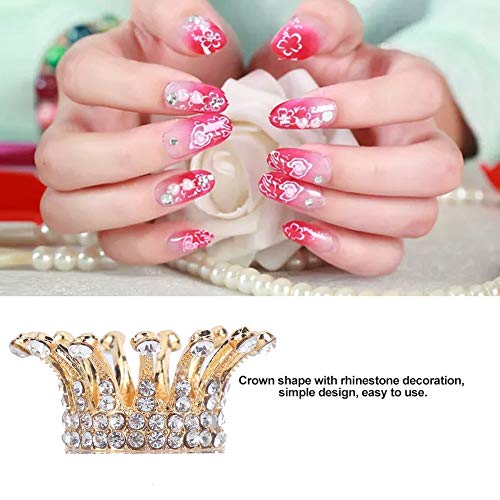 Betued Crown Nail Art Brush Holder 3# - Elegant Rhinestone Stand for Manicure Tools