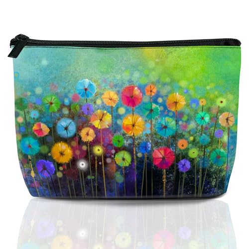 Watercolor Floral Makeup Bag Travel Cosmetic Pouch for Women Waterproof
