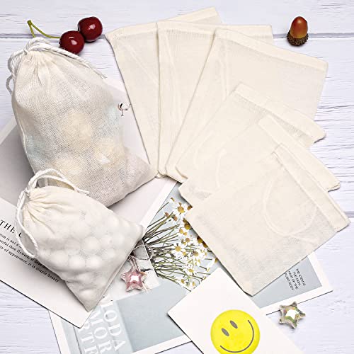Limko Organic Cotton Muslin Bags - 3x4 Inch, 10 Pack