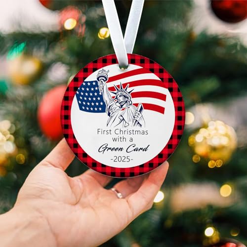 2025 Green Card Christmas Ornament for New U.S. Citizens