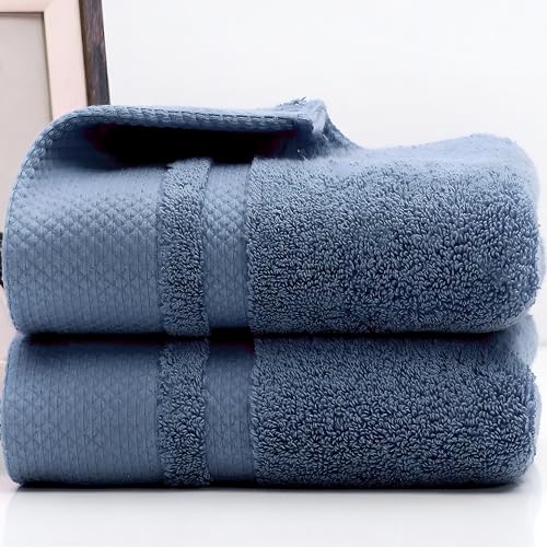 Navy Hand Towels Set of 2 - Ultra Soft 100% Cotton Face Towels