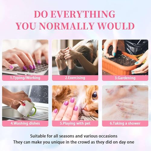 Short Square Press On Nails Glossy Nude Fake Acrylic Nails 48 Pieces