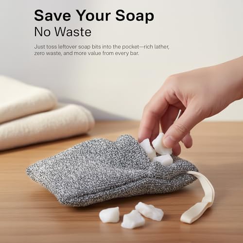 Yiclick Exfoliating Mesh Soap Bag 2 Pack - Bar Soap Saver & Loofah Pouch