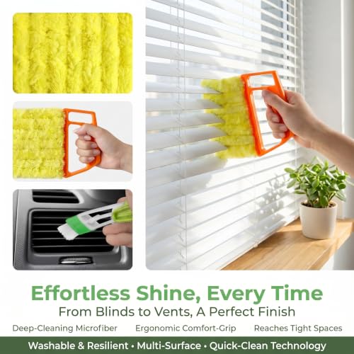 4-Piece Microfiber Blind Cleaning Brush Set for Blinds & Vents