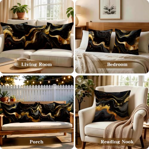 ORMAN Marble Throw Pillow Covers 18x18, Set of 4 Double-Sided Cushion Cases