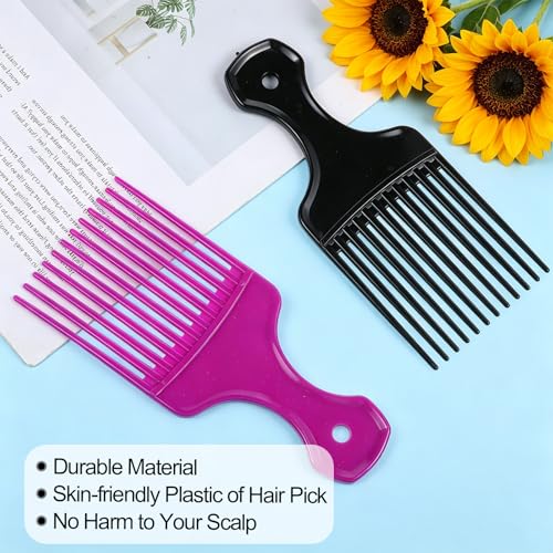 2-Piece Afro Pick Hair Comb Set Wide Tooth Detangling Combs