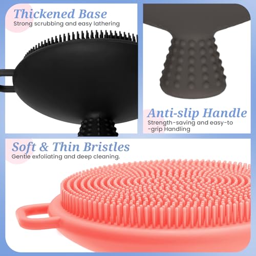 GEENOA Silicone Face Scrubber & Exfoliator Brush with Soft Bristles - Gray