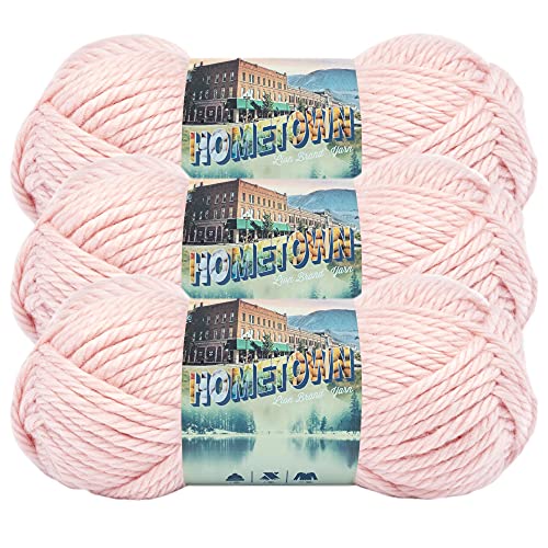Lion Brand Hometown Super Bulky Yarn, Providence Pink, 3 Pack