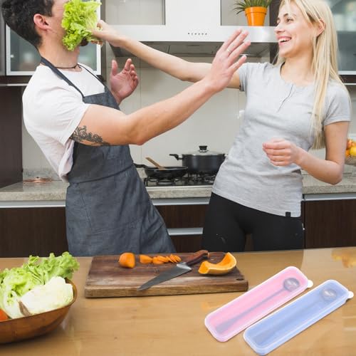 Aysatogc Portable Utensil Holder Set - 2 Pcs Lunch Box Cutlery Case