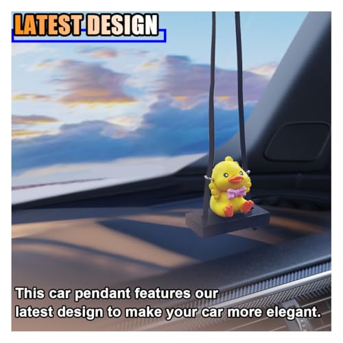 Swinging Duck Car Hanging Ornament - Cute Rearview Mirror Charm