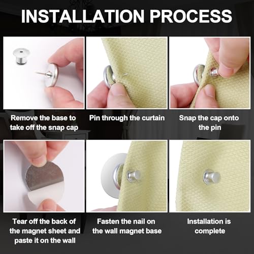 10 Pairs Magnetic Curtain Closure Clips - Strong Hidden Zinc Alloy Magnets
