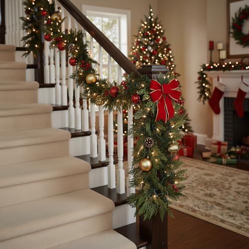6ft Faux Cedar Garland - Real Touch Christmas Decor for Home & Holiday