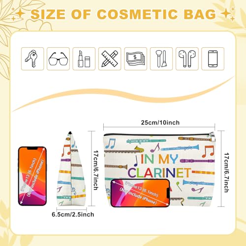 Clarinet Player Makeup Bag Music Lover Gift Cosmetic Pouch