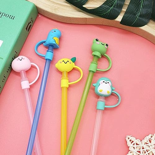 Cute Cartoon Silicone Straw Covers - Penguin, Dinosaur, Frog