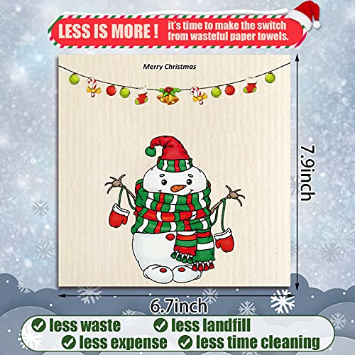 CHENGU 6 Pcs Cute Style Christmas Dishcloths - Reusable & Absorbent