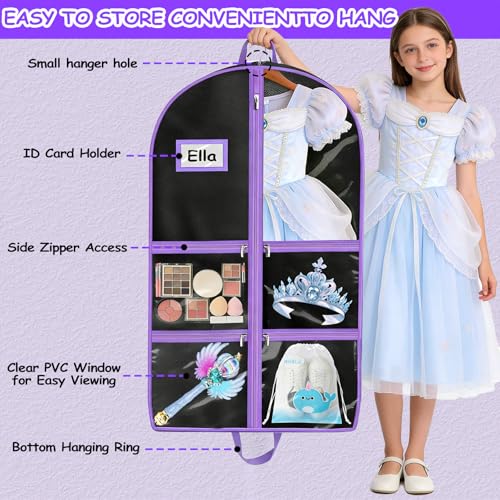 Dance Garment Bag 40 Inch with Clear Pockets & Shoe Pouches