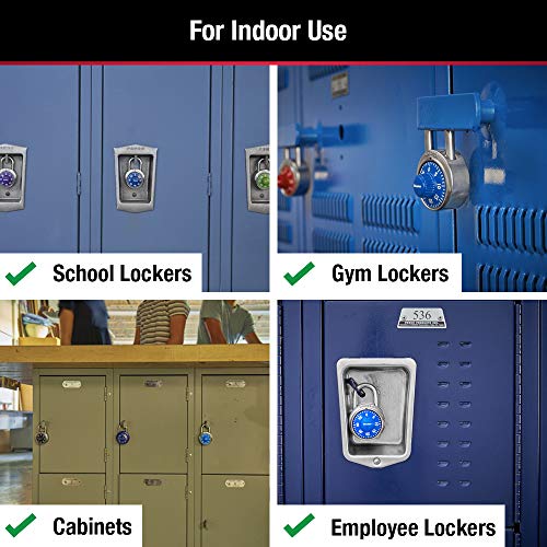 Master Lock 3-Digit Combination Padlock for Gym and School Lockers - Blue