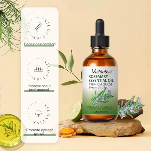 Vailontiss Rosemary Oil for Hair Growth & Scalp Strengthening - 2 Fl Oz