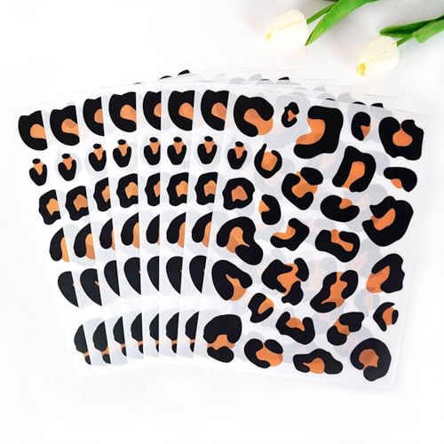 Leopard Print Wall Decals - CELAENO Brown Vinyl Stickers, 10 Sheets